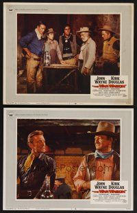 9c867 WAR WAGON 2 LCs '67 cowboys John Wayne & Kirk Douglas, Keenan Wynn!