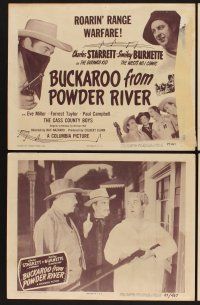 9c089 BUCKAROO FROM POWDER RIVER 8 LCs '47 Charles Starrett as the Durango Kid, Smiley Burnette!