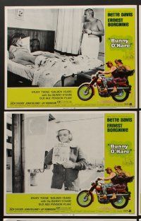 9c091 BUNNY O'HARE 8 LCs '71 Bette Davis & Ernest Borgnine on Triumph motorcycle!