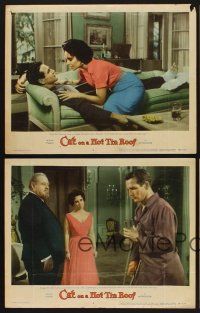 9c574 CAT ON A HOT TIN ROOF 4 LCs '58 Elizabeth Taylor as Maggie the Cat, Paul Newman, Burl Ives!