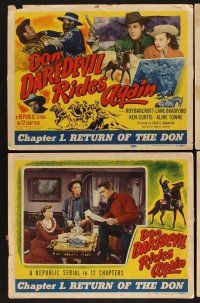 9c127 DON DAREDEVIL RIDES AGAIN 8 chap 1 LCs '51 Republic serial, Roy Barcroft, Return of the Don!