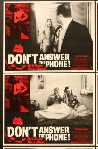 9c128 DON'T ANSWER THE PHONE 8 LCs '80 Nicholas Worth will know you're alone, sexy horror!