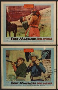 9c586 FORT MASSACRE 4 LCs '58 Joel McCrea & Forrest Tucker battle Native American Indians!
