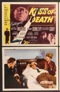 9c209 KISS OF DEATH 8 LCs '47 Henry Hathaway, Richard Widmark, Victor Mature, film noir classic!