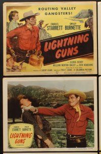 9c223 LIGHTNING GUNS 8 LCs '50 Charles Starrett as the Durango Kid w/sidekick Smiley Burnette!