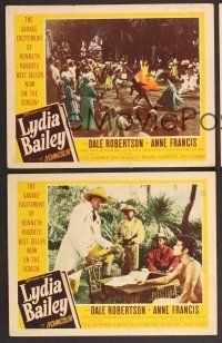 9c685 LYDIA BAILEY 3 LCs '52 Dale Robertson & Anne Francis dance to the beat of voodoo drums!