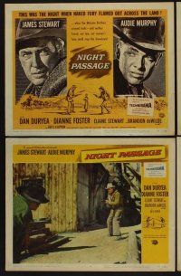 9c254 NIGHT PASSAGE 8 LCs '57 no one could stop the showdown between Jimmy Stewart & Audie Murphy!
