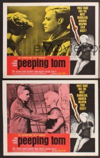 9c693 PEEPING TOM 3 LCs '62 Michael Powell English voyeur classic, an adventure into terror!