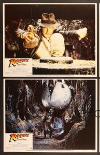 9c295 RAIDERS OF THE LOST ARK 8 LCs '81 great images of adventurer Harrison Ford & Karen Allen!