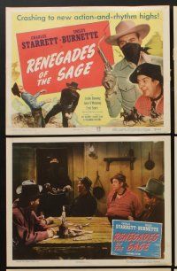 9c303 RENEGADES OF THE SAGE 8 LCs '49 Leslie Banning, cowboys Charles Starrett & Smiley Burnette!