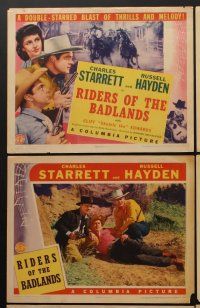 9c305 RIDERS OF THE BADLANDS 8 LCs '41 Charles Starrett, Russell Hayden gunning for bad men!
