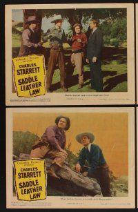 9c456 SADDLE LEATHER LAW 7 LCs '44 Sheriff Charles Starrett hits the thrill trail, Dub Taylor!