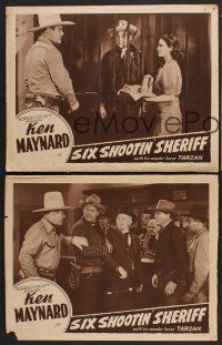 9c702 SIX-SHOOTIN' SHERIFF 3 LCs R40s Ken Maynard & Marjorie Reynolds!