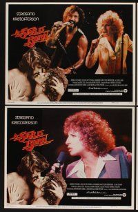 9c344 STAR IS BORN 8 LCs '77 Kris Kristofferson, Barbra Streisand, rock 'n' roll concert image!