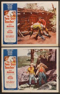 9c643 TWO GUN TEACHER 4 stock LCs '54 Guy Madison as Wild Bill Hickok, Andy Devine, Two Gun Teacher!
