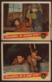 9c717 VIGILANTES OF DODGE CITY 3 LCs '44 Bill Elliott & Native American Bobby Blake on horse!