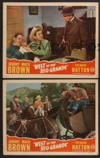 9c718 WEST OF THE RIO GRANDE 3 LCs '44 Raymond Hatton & Texas cowboy Johnny Mack Brown!