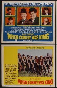9c411 WHEN COMEDY WAS KING 8 LCs '60 Charlie Chaplin, Buster Keaton, Laurel & Hardy, Harry Langdon