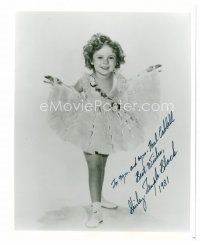 9d117 SHIRLEY TEMPLE signed 8x10 REPRO still '81 wonderful full-length curtseying portrait!