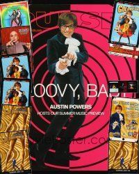 9d061 LOT OF 12 UNFOLDED AUSTIN POWERS PROMO POSTERS & DISPLAY lot '97 - '02 lots of groovy images!