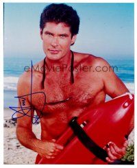9d080 DAVID HASSELHOFF signed color 8x10 REPRO still '00s best portrait as Mitch from Baywatch!