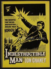 9d344 GORILLA AT LARGE/INDESTRUCTIBLE MAN English pressbook '60s cool horror/sci-fi double-bill!