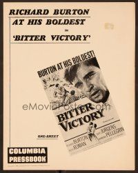 9d299 BITTER VICTORY pressbook '58 Nicholas Ray, Richard Burton at his boldest!