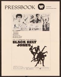 9d300 BLACK BELT JONES pressbook '74 Jim Dragon Kelly, Scatman Crothers, cool kung fu silhouette art