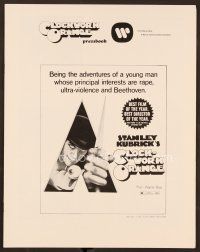 9d315 CLOCKWORK ORANGE pressbook '72 Stanley Kubrick classic, Malcolm McDowell!