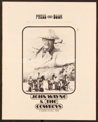 9d319 COWBOYS pressbook '72 big John Wayne gave these young boys their chance to become men!