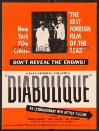9d328 DIABOLIQUE pressbook '55 Simone Signoret & Vera Clouzot, Henri-Georges Clouzot