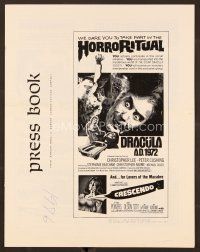 9d333 DRACULA A.D. 1972/CRESCENDO pressbook '72 Hammer horror double-bill!