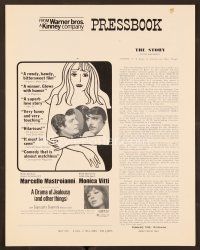 9d334 DRAMA OF JEALOUSY & OTHER THINGS pressbook '71 wacky Italian love triangle!