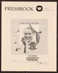 9d335 DROWNING POOL pressbook '75 cool image of Paul Newman as private eye Lew Harper!