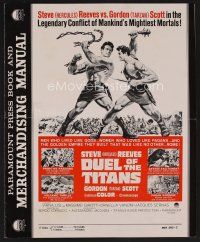 9d336 DUEL OF THE TITANS pressbook '63 Corbucci, Steve Hercules Reeves vs Gordon Tarzan Scott!