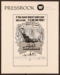 9d359 SILENT NIGHT EVIL NIGHT pressbook '74 Black Christmas will surely make your skin crawl!