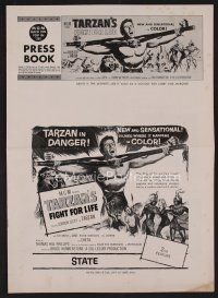 9d373 TARZAN'S FIGHT FOR LIFE pressbook '58 Gordon Scott bound with arms outstretched!