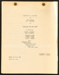 9d274 TWILIGHT FOR THE GODS continuity & dialogue script April 28, 1958, screenplay by Ernest Gann!