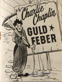 9d189 GOLD RUSH Danish program R45 Charlie Chaplin classic, wonderful different artwork!