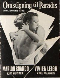 9d220 STREETCAR NAMED DESIRE Danish program R58 Marlon Brando, Vivien Leigh, Elia Kazan classic!