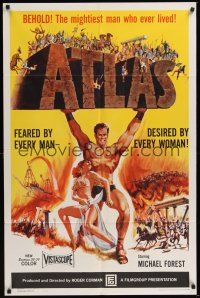 9e091 ATLAS 1sh '61 great artwork of mightiest gladiator Michael Forest!