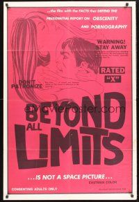 9e148 BEYOND ALL LIMITS 1sh '60s x-rated educational sexploitation, sexy art!
