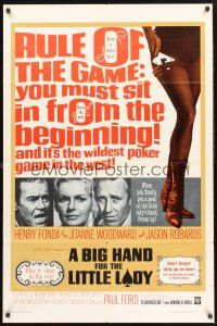 9e150 BIG HAND FOR THE LITTLE LADY 1sh '66 Henry Fonda, Joanne Woodward, wildest poker game!