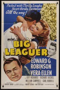 9e151 BIG LEAGUER 1sh '53 Edward G. Robinson, Vera-Ellen, Robert Aldrich directed, baseball!