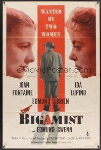 9e157 BIGAMIST 1sh '53 Edmond O'Brien is wanted by Joan Fontaine & Ida Lupino!