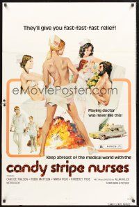9e233 CANDY STRIPE NURSES 1sh '74 Solie art of sexy nurses, they'll give you fast-fast-fast relief!