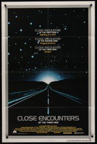 9e268 CLOSE ENCOUNTERS OF THE THIRD KIND silver border style 1sh '77 Spielberg's sci-fi classic!