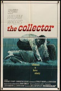 9e271 COLLECTOR 1sh '65 art of Terence Stamp & Samantha Eggar, William Wyler directed!
