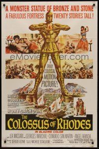 9e273 COLOSSUS OF RHODES 1sh '61 Sergio Leone's Il colosso di Rodi, mythological Greek giant!