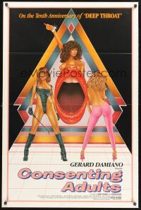 9e280 CONSENTING ADULTS 1sh '82 Gerard Damiano, the tenth anniversary of Deep Throat!